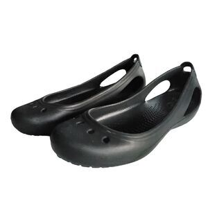 Crocs Kadee Black Ballet Flats Slingback Lightweight Slip On Shoes Women's 6